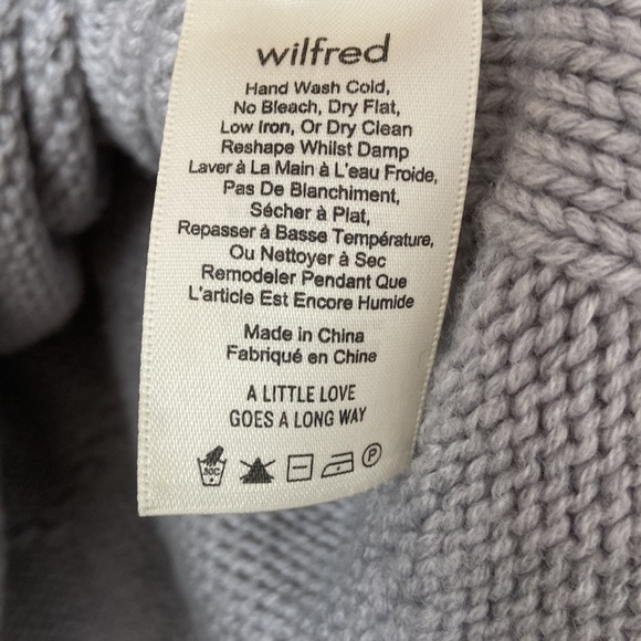 Wilfred (Aritzia) Grey Merino wool Sweater Size Medium - Picture 5 of 6